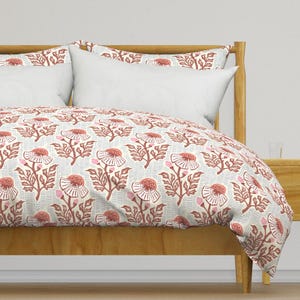 Par doffdoffco, literie florale rustique, impression indienne par doffdoffco, housse de couette ou couvre-oreillers en satin de coton japonais bohème traditionnel