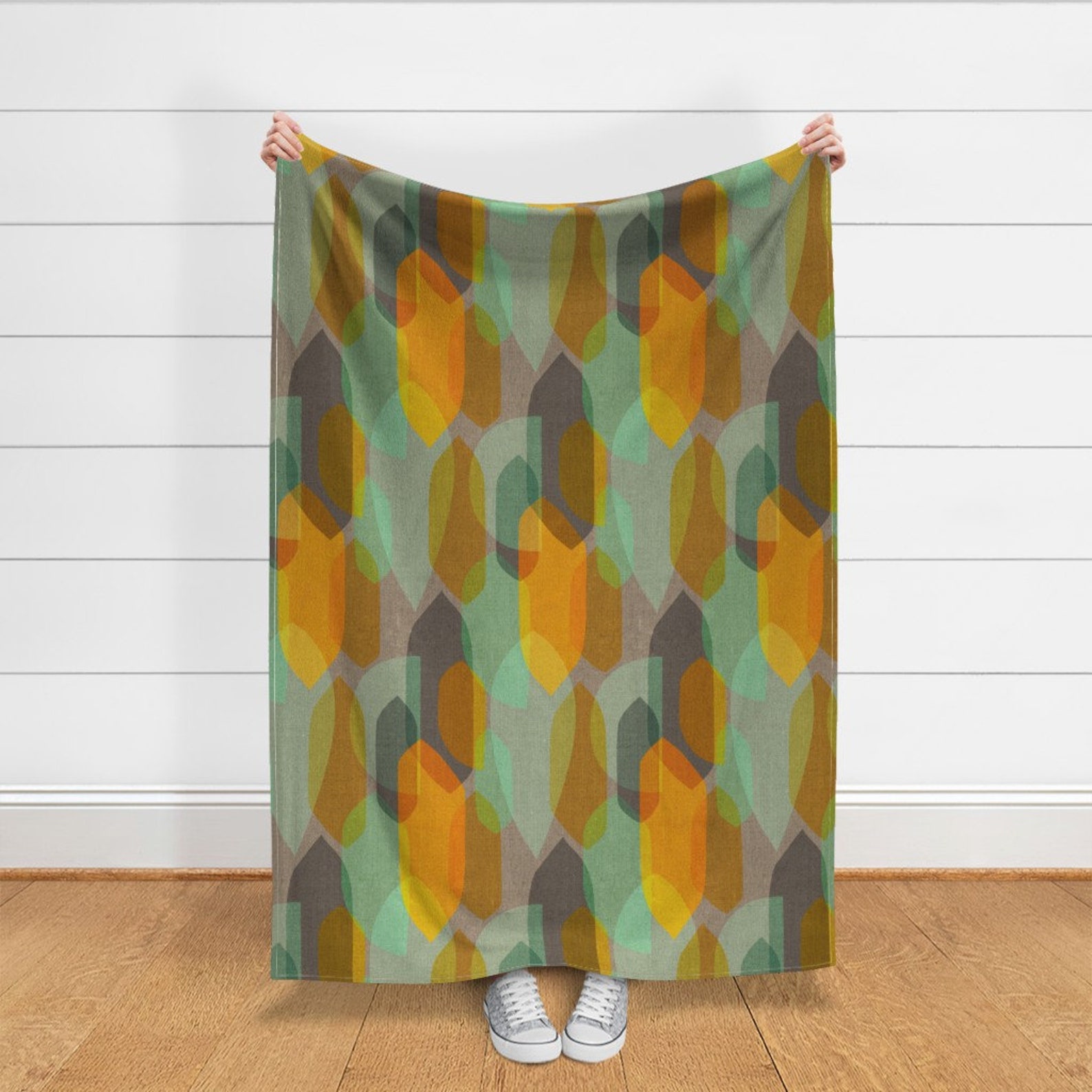Mid Century Modern Throw Blanket Mid Century Colour Blocks Etsy