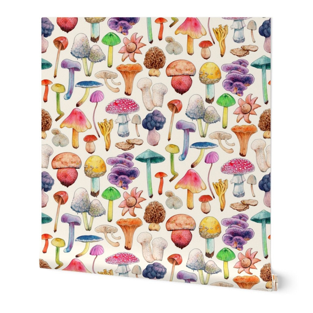 Nature Wallpaper Mushroom Aquarela by Miranema Colorful - Etsy
