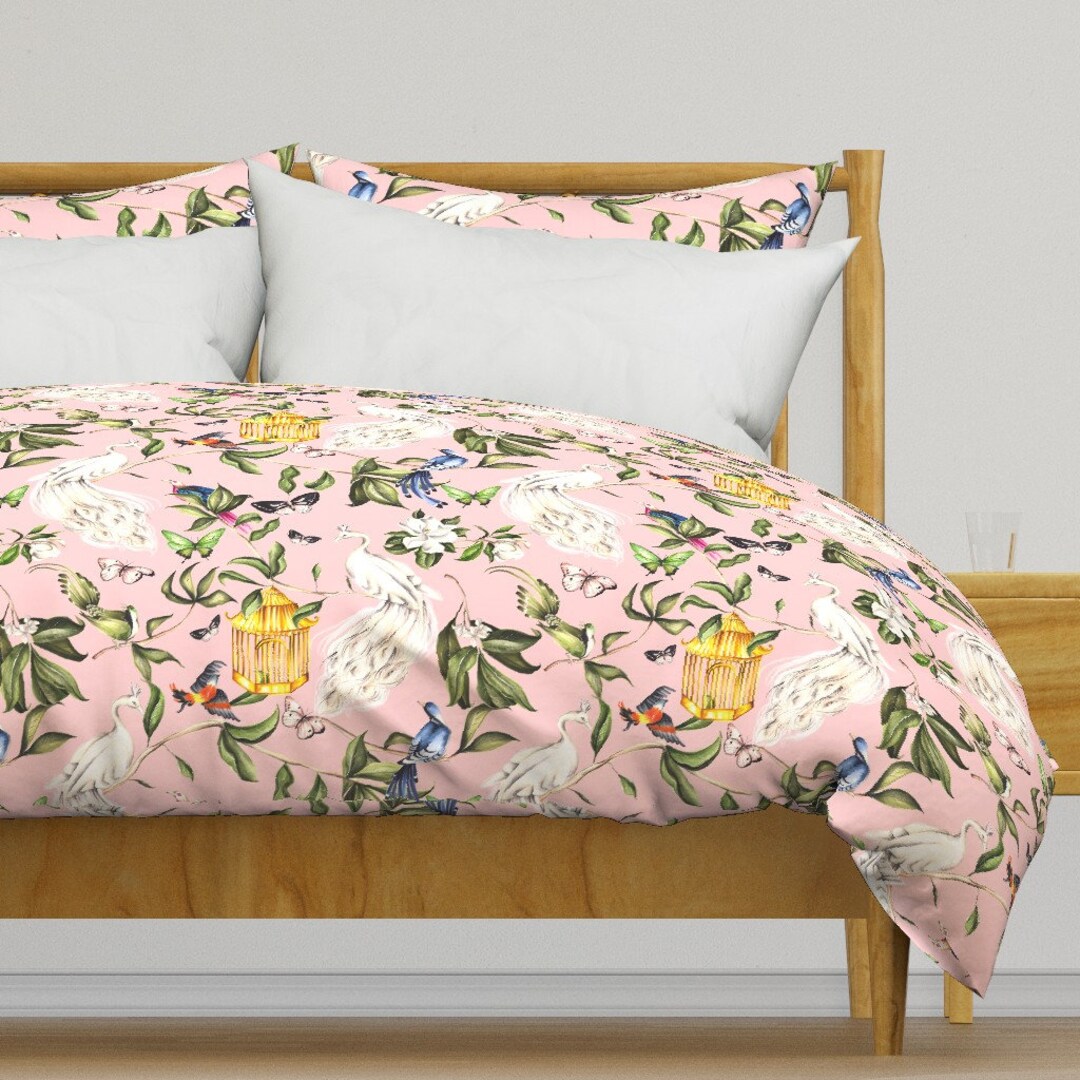 Chinoiserie Bedding Peacock Chinoiserie Pink by Atelierdorina
