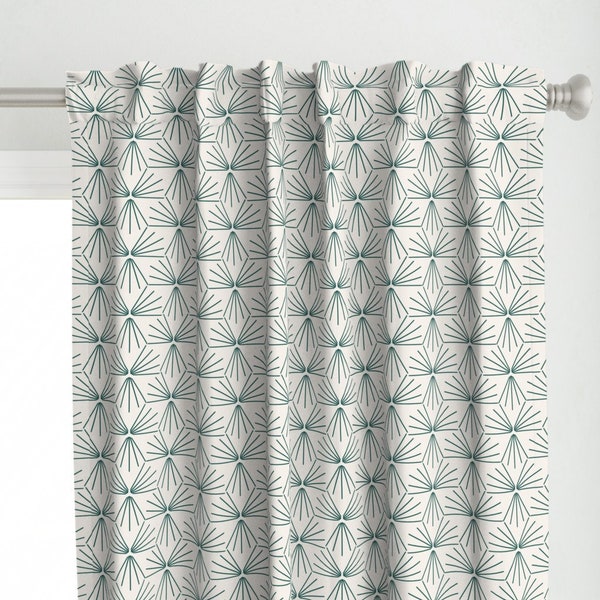 Modern Curtain Panel - Sun Tile Marine Light by holli_zollinger - Geometric Sun Line Geo Urban Burst Custom Curtain Panel by Spoonflower