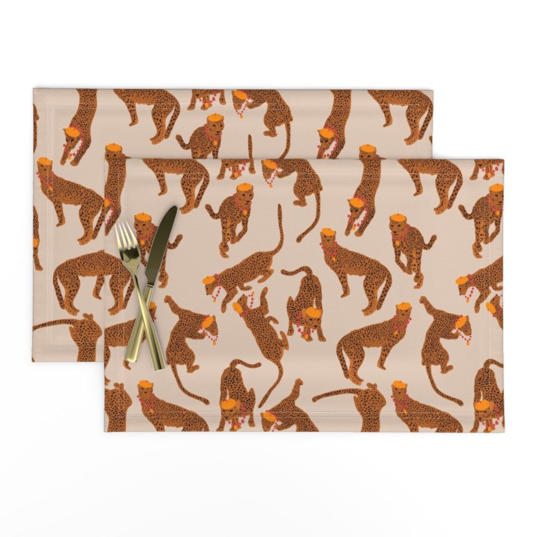 Animal Print Placemats set of 2 Cheetah Fashionista by Etsy