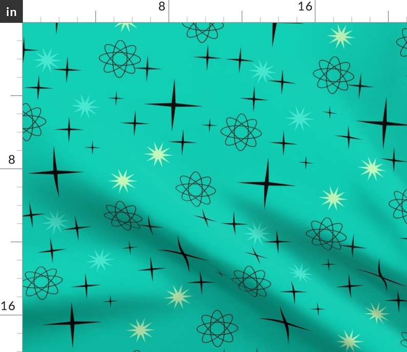 - Starburst On Turquoise by lillierioux Set of 2 Atomic Dinner Napkins Mid Century Modern Turquoise Stars Cloth Napkins by Spoonflower