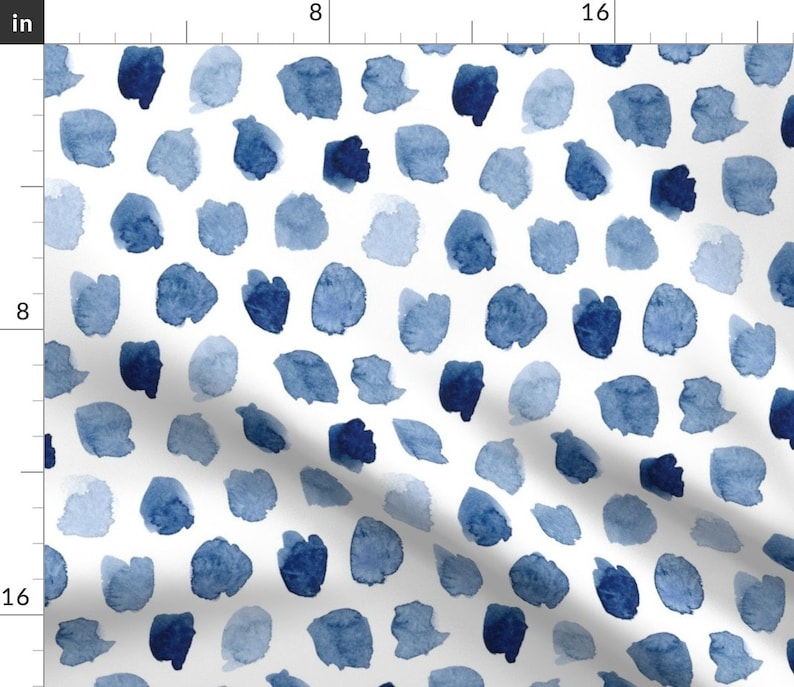 Watercolor Spots Paint Droplets Cloth Napkins by Spoonflower Indigo Dots Dinner Napkins Set of 2 - Watercolor In Blue by dinaramay