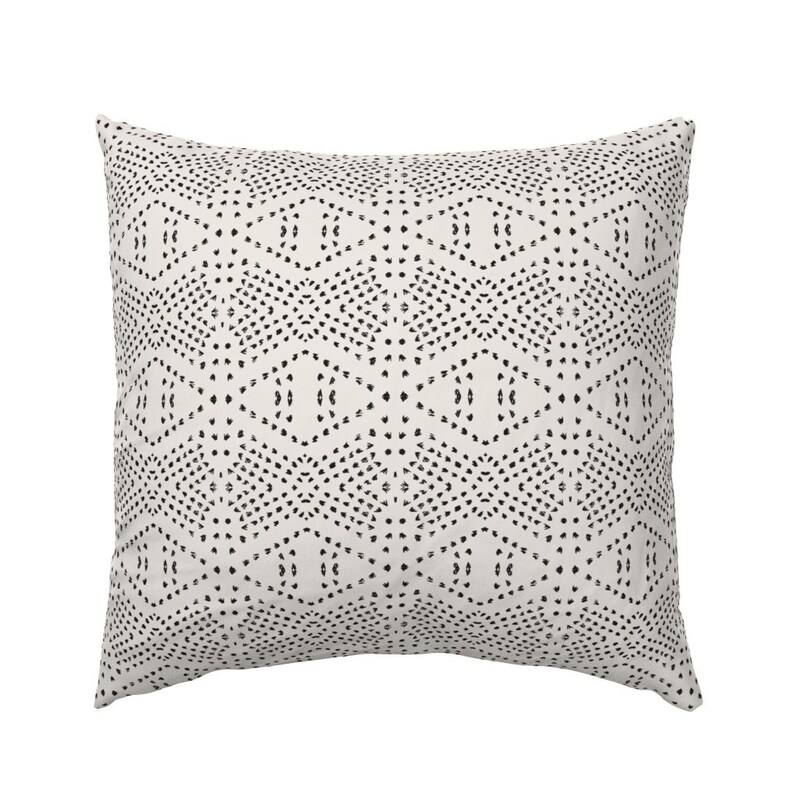 Black Pillow Sham Boho/_tile Smaller by holli/_zollinger White Modern Dot Pattern Tile Cotton Sateen Pillow Sham Bedding by Spoonflower