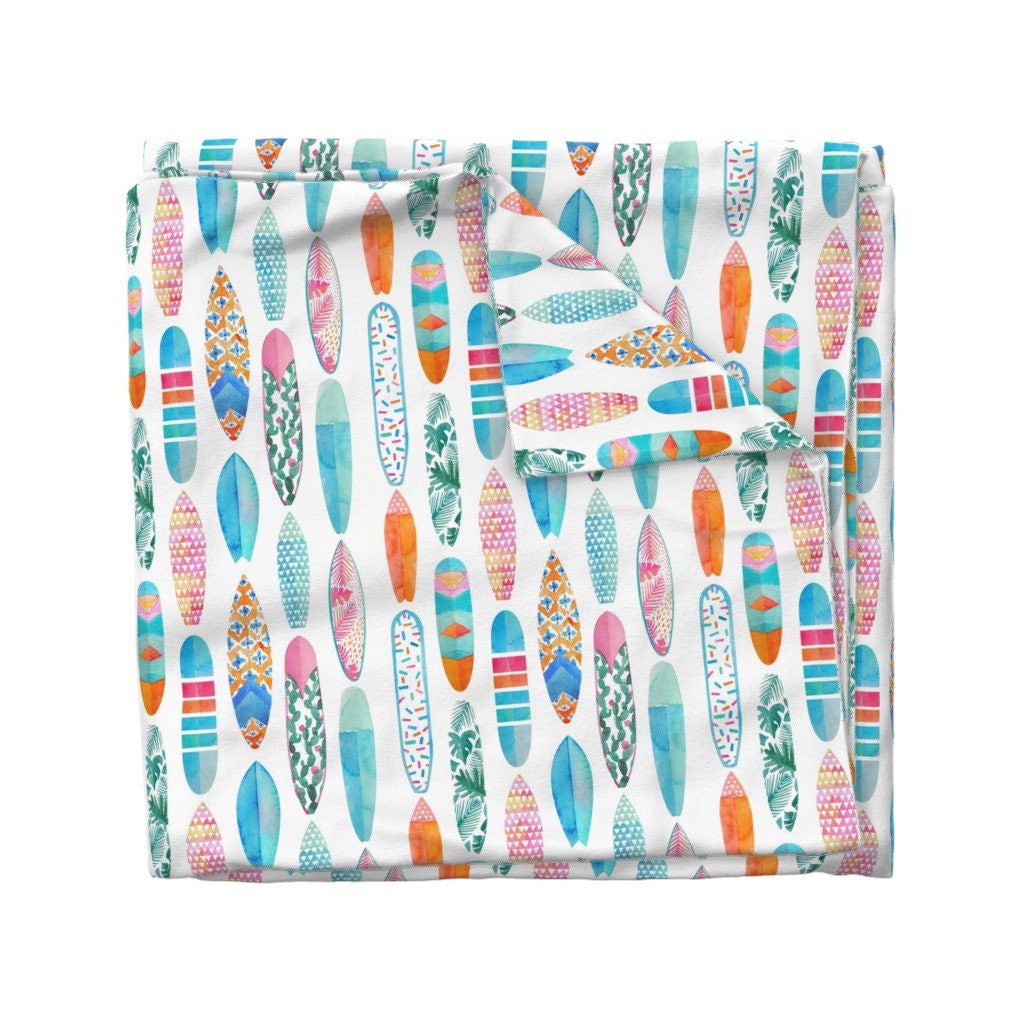 Watercolor Surfboard Duvet Cover Surfboards by Tasiania Etsy