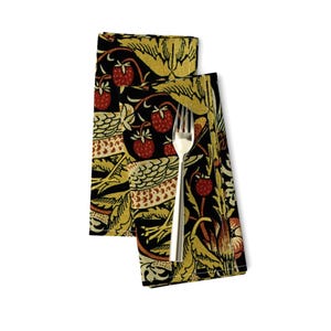 William Morris Dinner Napkins (Set of 2) - Strawberry Thief by peacoquettedesigns - Traditional Victorian Cloth Napkins by Spoonflower