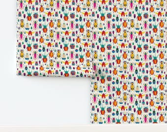 Rainbow Beetle Non-Pasted Wallpaper Colorful Insects Entomology Bright Bugs  - Bugs by grace_andersson Wallpaper by Spoonflower