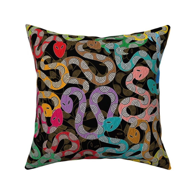 Serpent Throw Pillow Snakes by leventetladiscorde Reptile Etsy