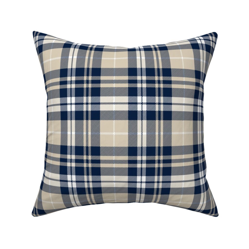 navy plaid throw pillows
