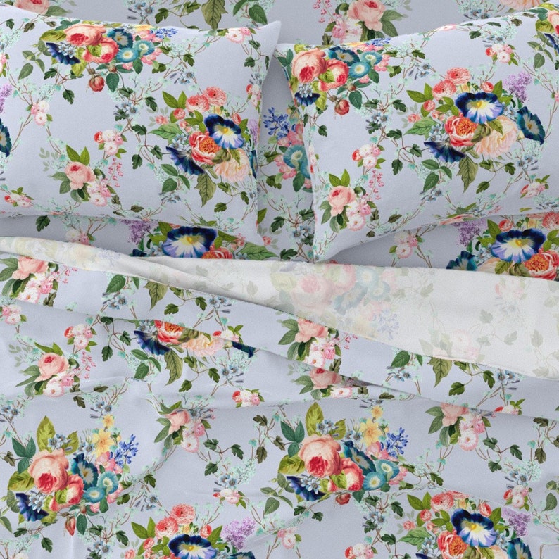 English Rose Garden Sheets Chintz by Pattern_garden Etsy