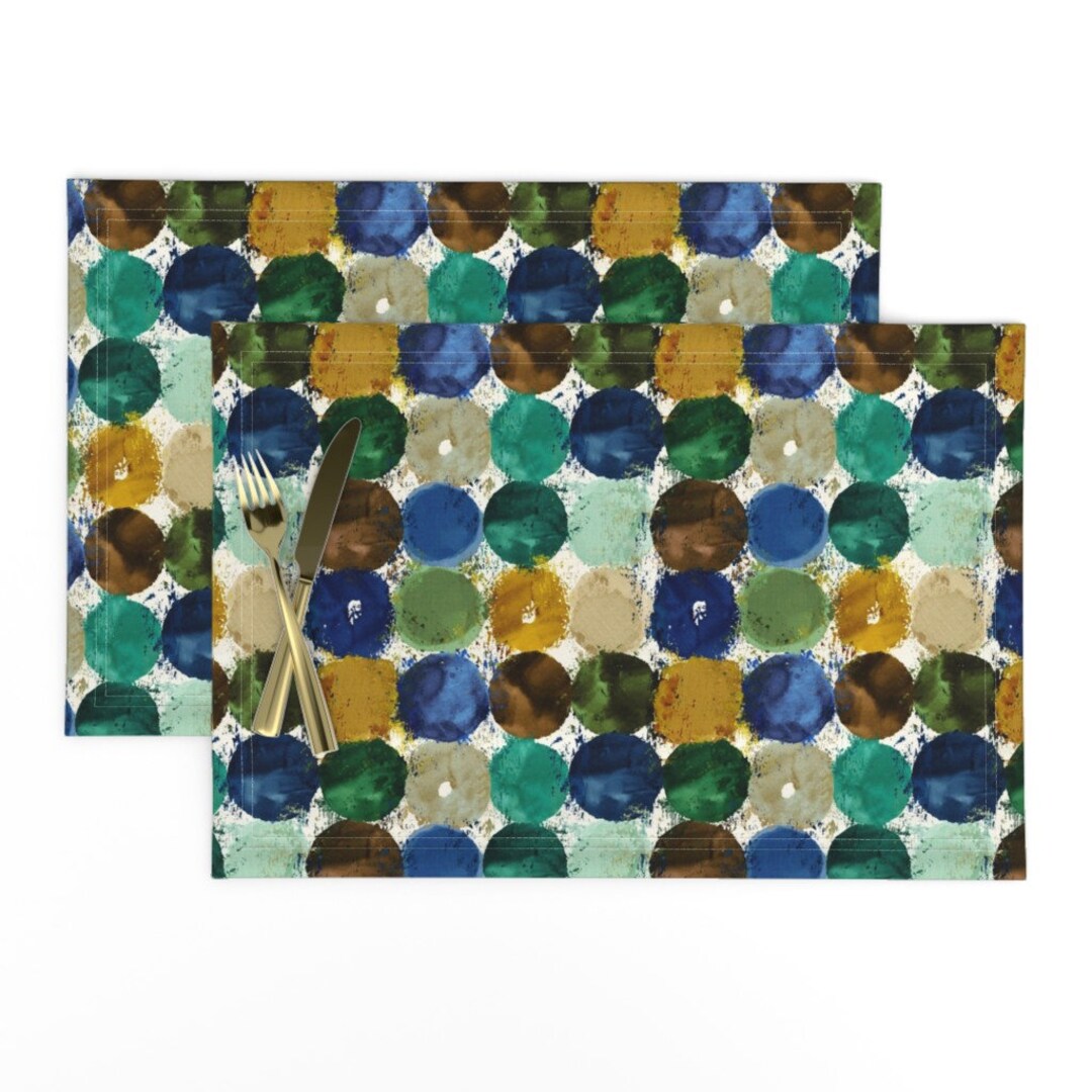 Painted Dots Placemats set of 2 Messy Dots by Shopcabin Etsy