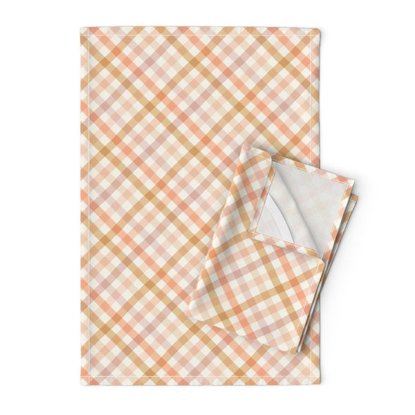 Soft Pastel Plaid Tea Towels (Set of 2) - Easter Check by teri_the_butter - Boho Check Multicoloured Linen Cotton Tea Towels by Spoonflower