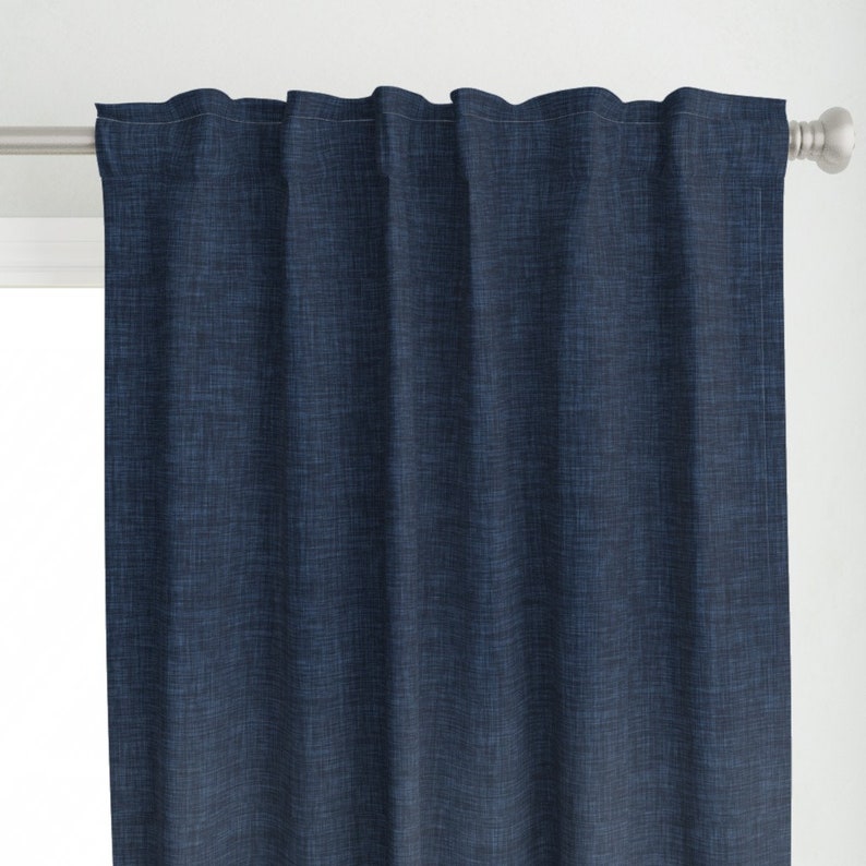 Solid Navy Curtain Panel Navy Linen No. 2 by Ivieclothco Etsy
