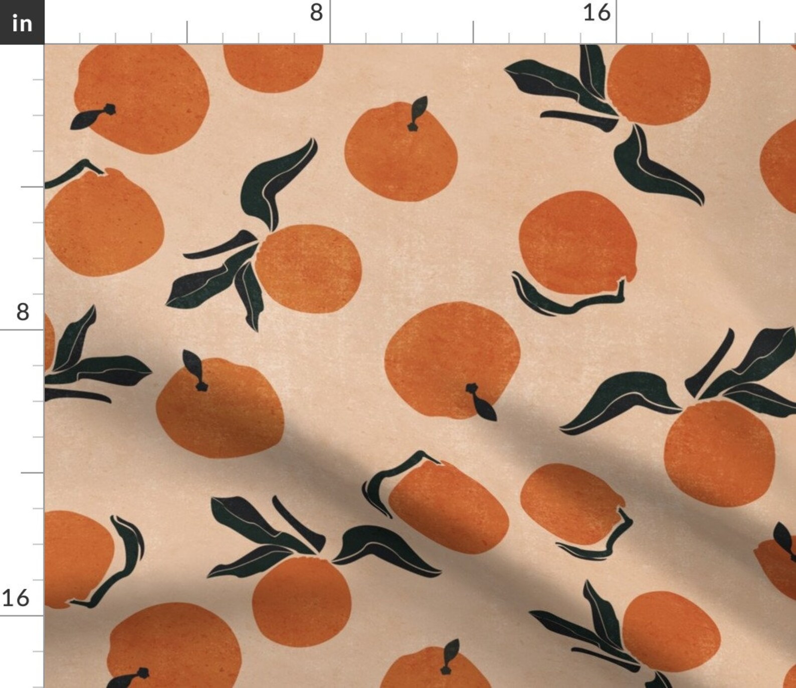 Fruit Duvet Cover Midcentury Clementines on Sandy Beige by Etsy