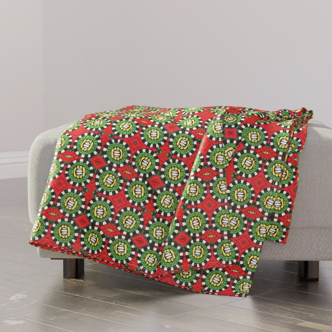 Green White Polka dot Pattern Print Throw Blanket
