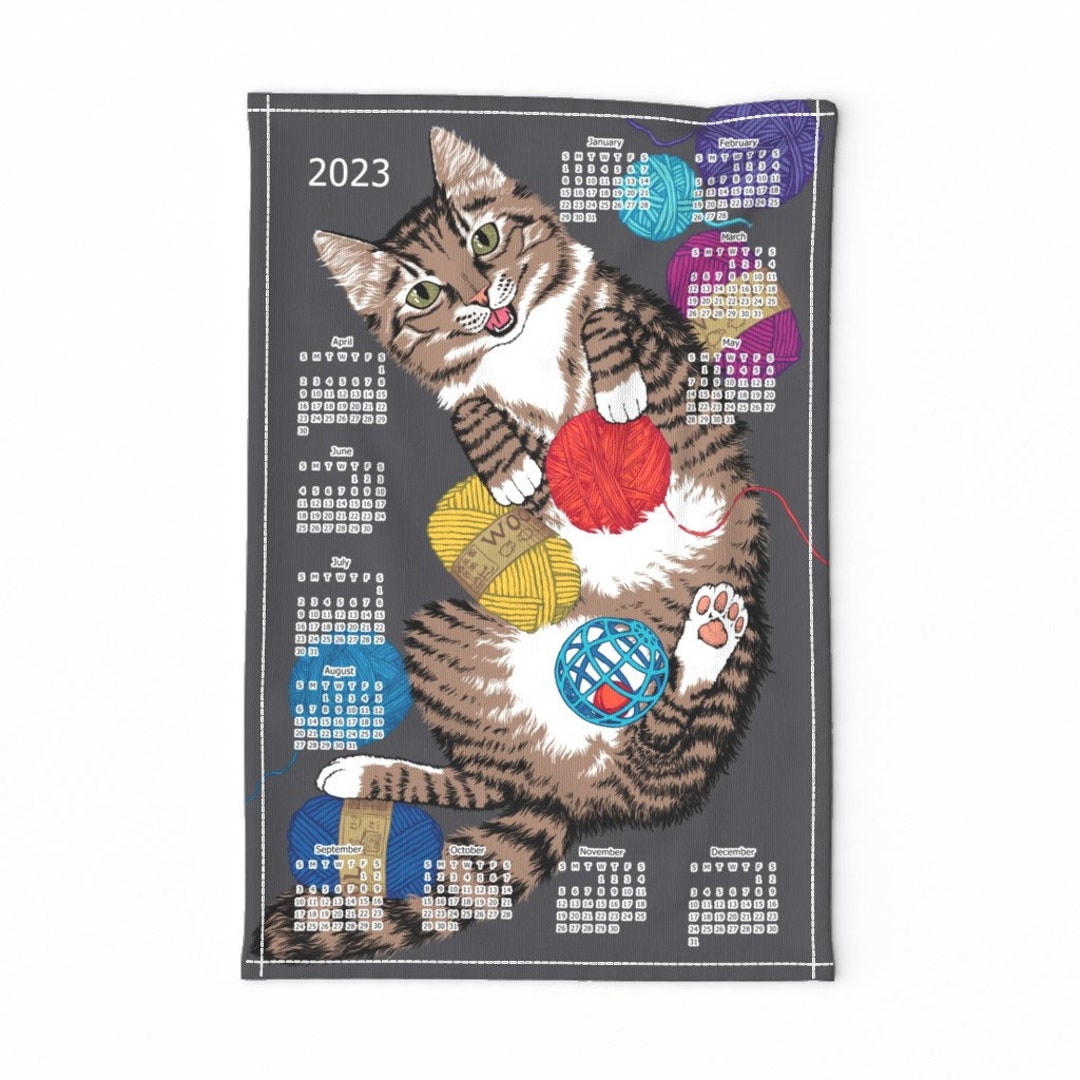 2023 Calendar Tea Towel 2023 Calendar By Simut Tea Towel - Etsy