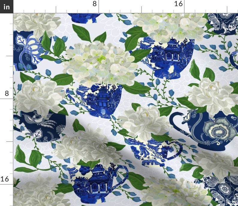 Floral Placemats Set of 2 Blue Willow Whisper Blue by Etsy