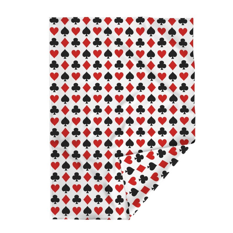 Poker Throw Blanket Card Suits Large by Etsy