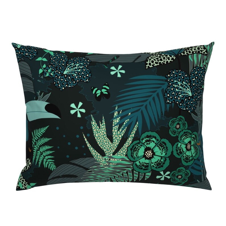 Green Animal Print Pillow Sham Green Jungle by kimsa Etsy