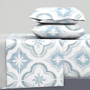 Mosaiklakan - Marockansk dröm av aliwilkinsondesigns - Traditionellt klassiskt konstplatte-Ogee-lakanset i bomullssatin av Spoonflower