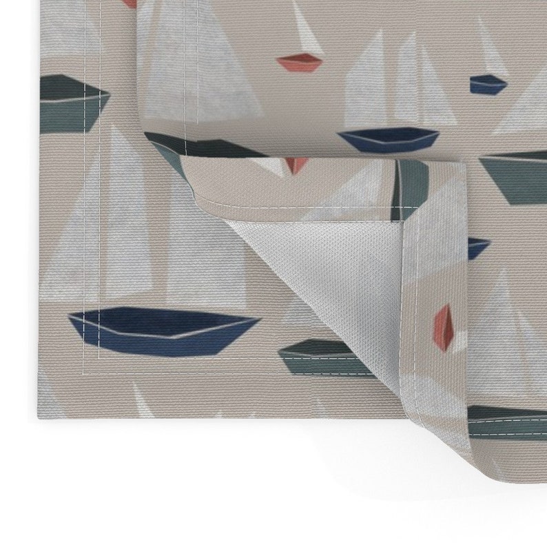 Neutral Nautical Placemats set of 2 Geometric Boats by Etsy