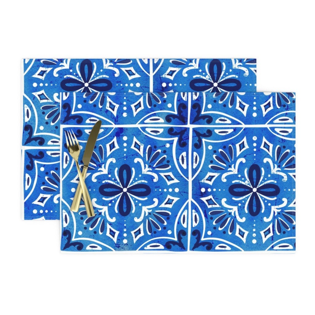 Spanish Tile Placemats Set of 2 Sevilla Spanish Tiles by Etsy