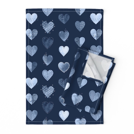 Blue Without You Tea Towels set of 2 My Boro Heart by