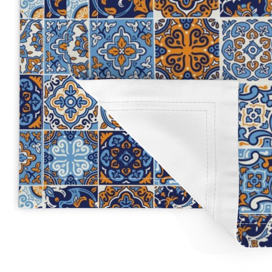 Spanish Tiles Placemats Set of 2 Sea Blue Tilework by Etsy
