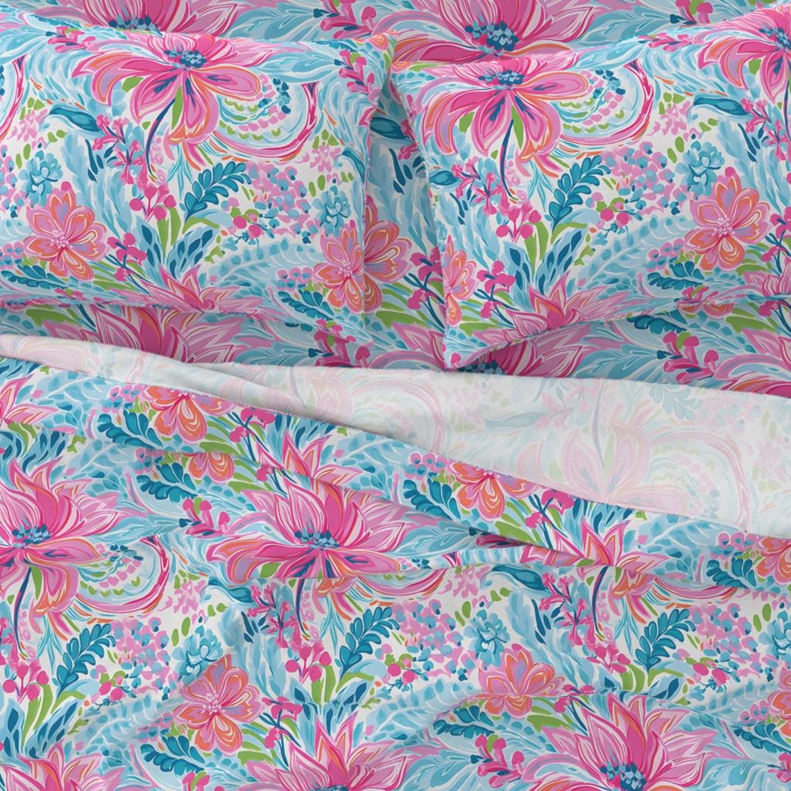 Bold Pink Floral Sheets - Pink Bouquet by Cherylgrahamdesigns - Palm ...