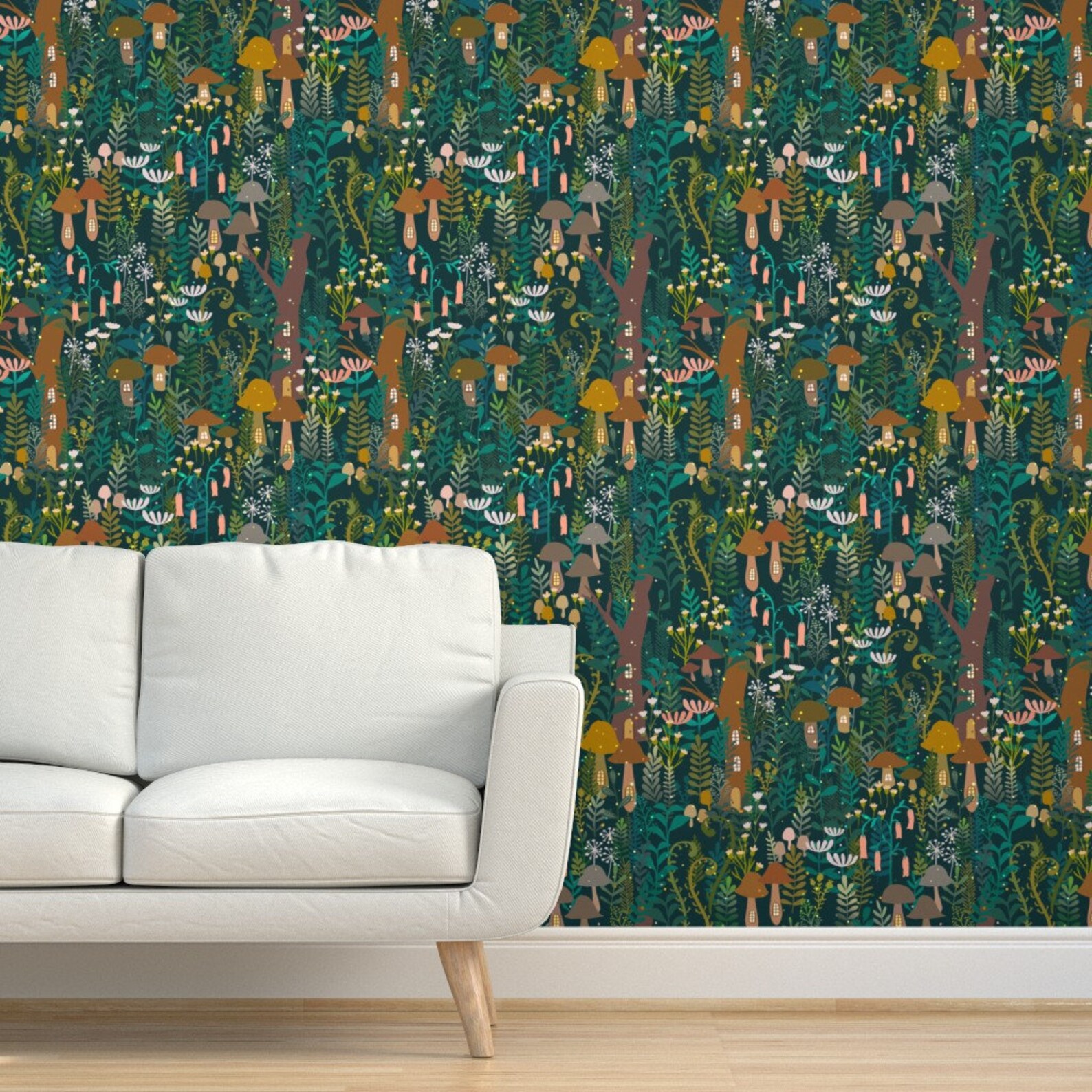Whimsical Woodland Wallpaper the Small Forest World by - Etsy