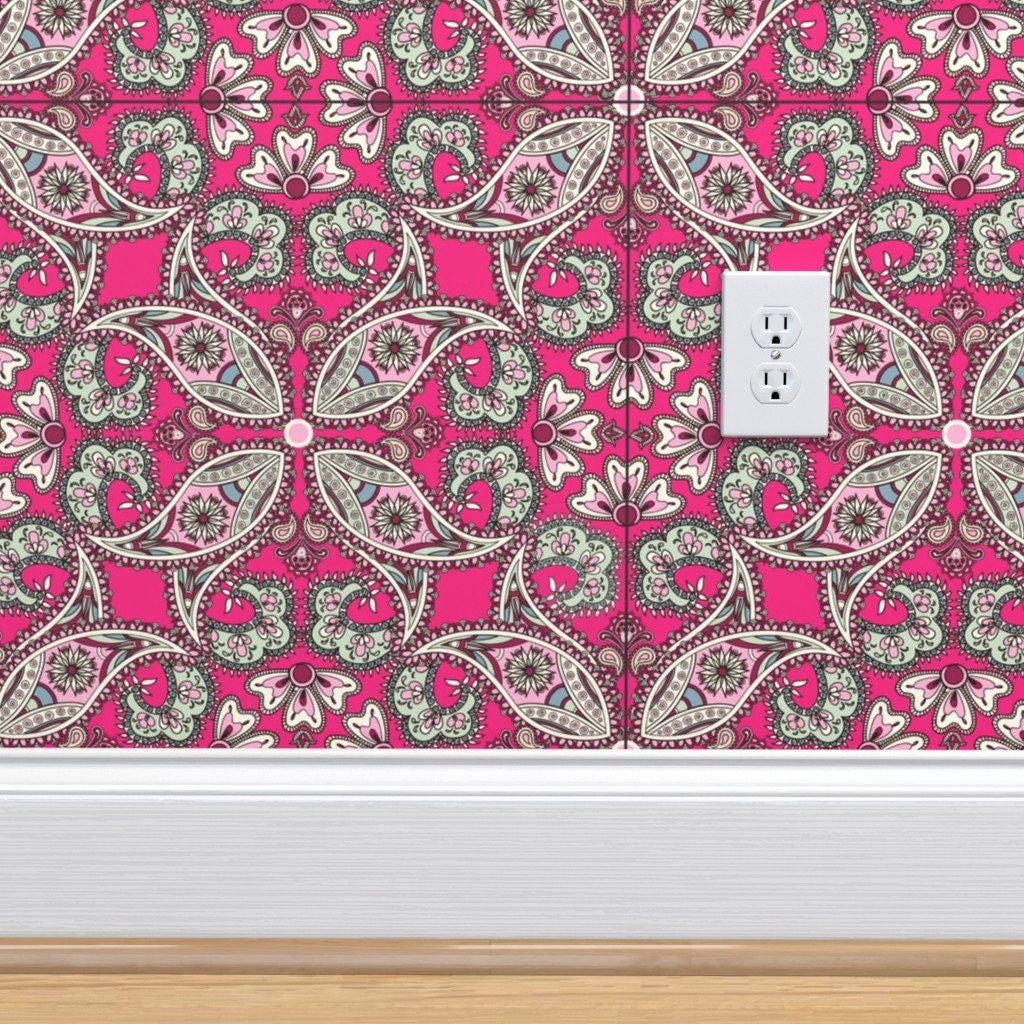 Paisley Wallpaper Bandana Paisley by fabric_is_my_name | Etsy
