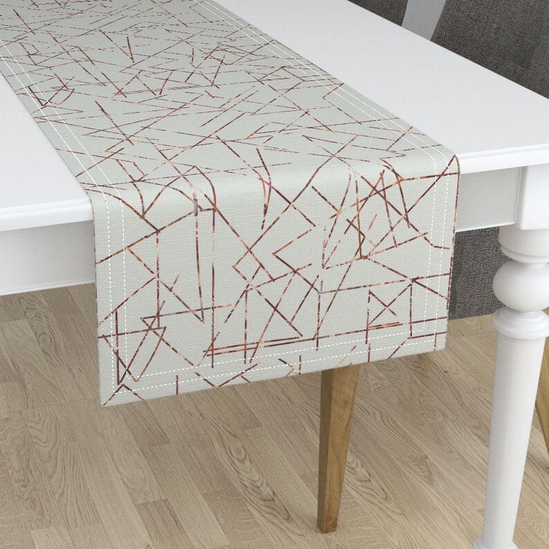 Geometric Table Runner Copper Angles Corners And Lines By Image 0