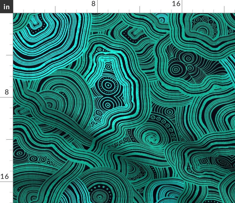 Malachite Abstract Wallpaper Rock Gem Cotton Sateen Flanged Pillow Sham by Spoonflower Large Scale by julia/_gosteva Green Pillow Sham