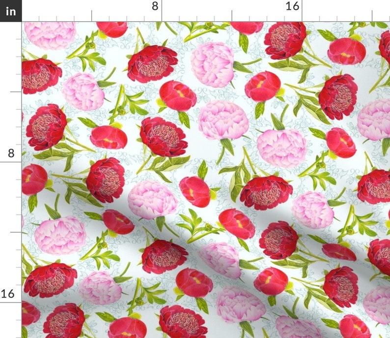 Spring Garden Spring Botanical Cloth Napkins by Spoonflower Floral Dinner Napkins Set of 2 - Peony Basic by blairfully/_made