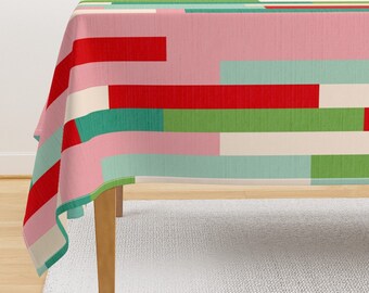 Abstract Christmas Tablecloth - Retro Christmas Line by dominique_vari - Mid-century Holiday Season Cotton Sateen Tablecloth by Spoonflower
