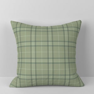 Green Plaid Throw Pillows