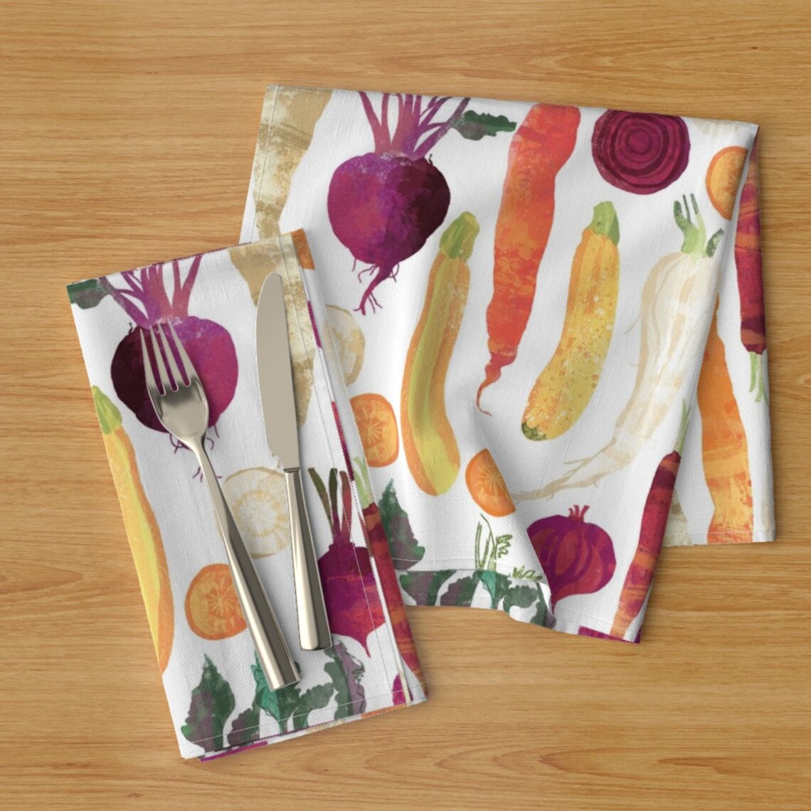Garden Dinner Napkins Set of 2 Autumn Vegetables by Etsy
