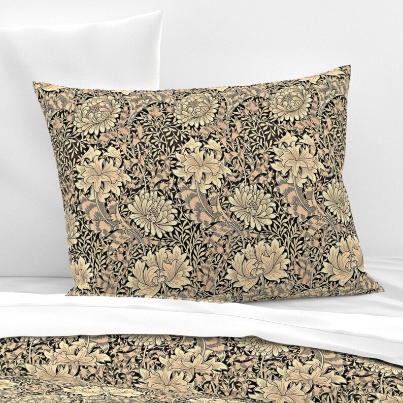 Victorian Inspired Pillow Sham Chrysanthemum Wood by Amyvail Etsy