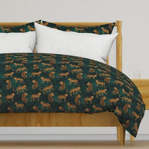 Maximalist Leopards Bedding - Leopard Exotic Jungle by hnldesigns - Animal Print Boho Tropical Cotton Sateen Duvet Cover OR Pillow Shams