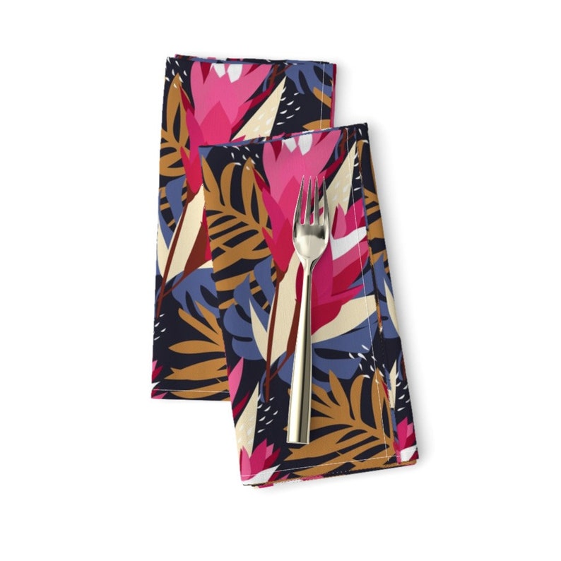 Tropical Floral Dinner Napkins Set of 2 Ginger_flower_a by Etsy