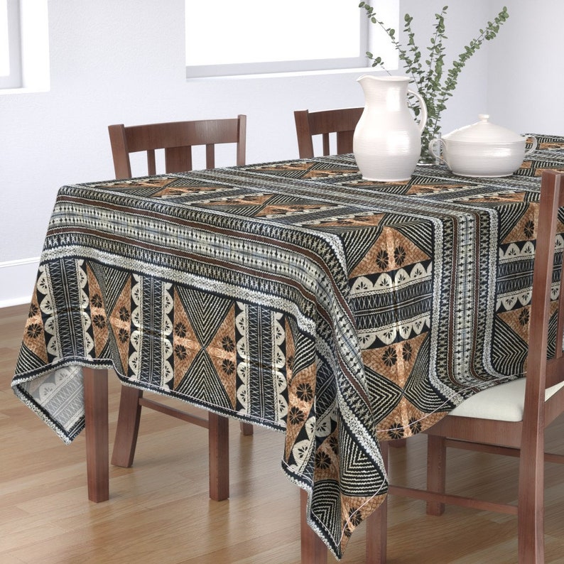 Mud Cloth Tablecloth Fijian Tapa Cloth 2 by hypersphere Etsy