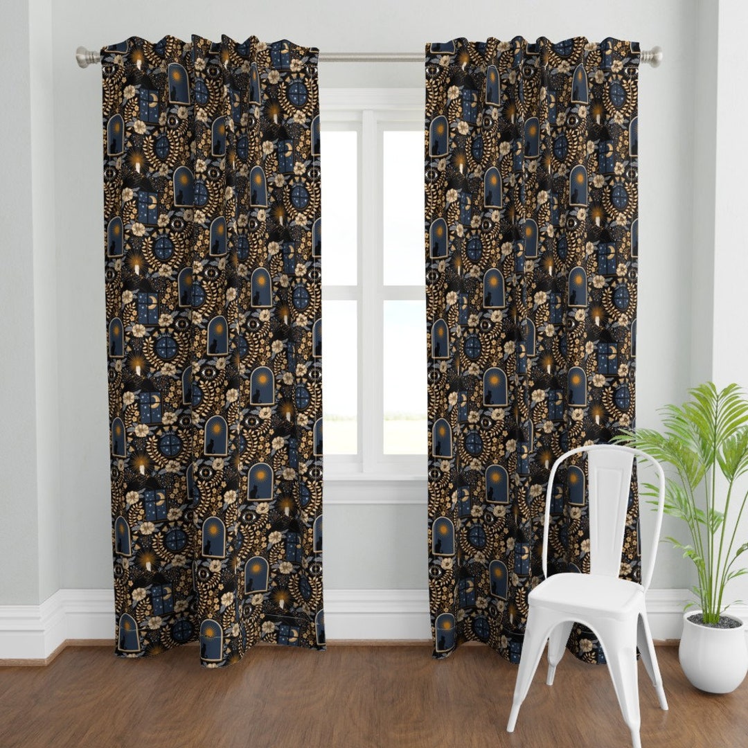 Night Sky Stars Curtain Panel Mystic Candle Light by - Etsy