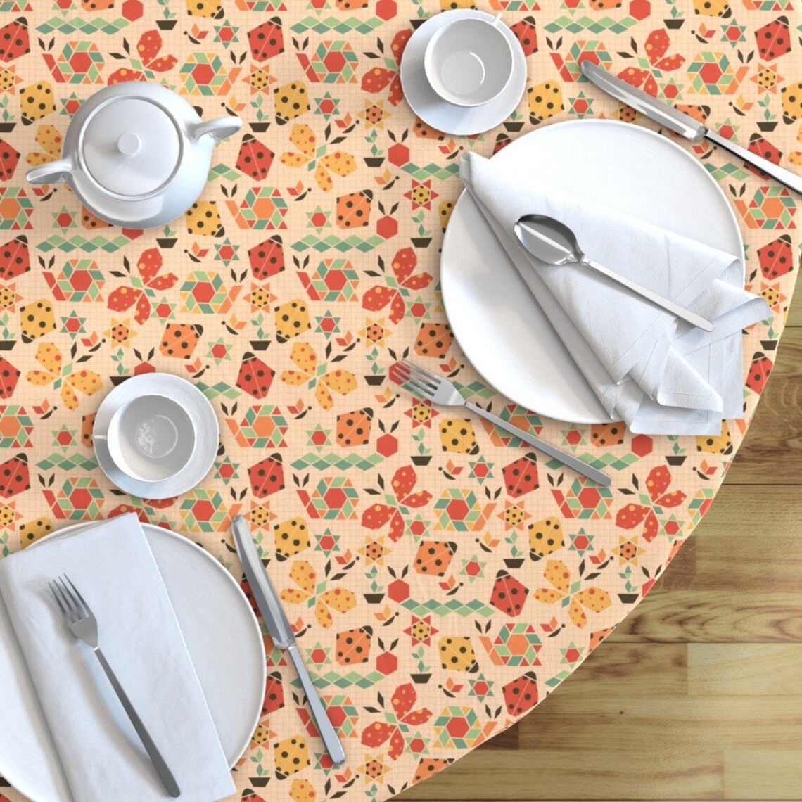 Picknick Käfer Runde Tischdecke Kleine Schuppen Geometrisch | Etsy
