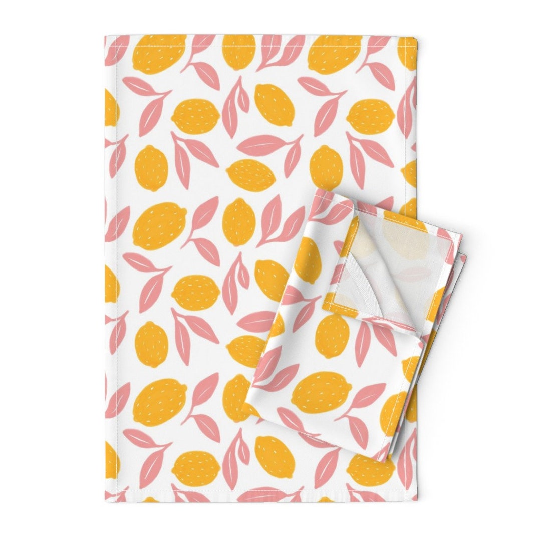 Pink Tea Towels set of 2 Pink Lemonade by Notbaddesignco Etsy UK