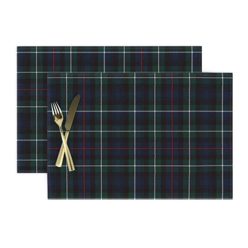 Tartan Placemats Set of 2 Mackenzie Tartan Plaid by Etsy