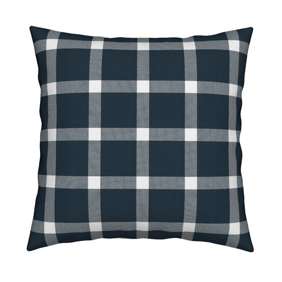 Gingham Throw Pillow Buffalo Check Gingham Navy Blue by Etsy