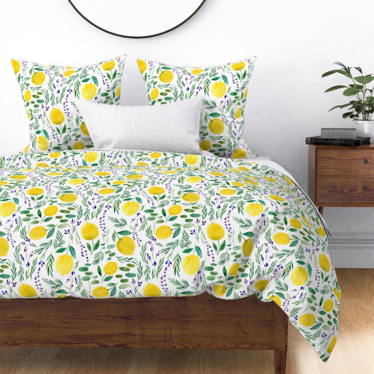 Lavender Lemon Duvet Cover Citrus Limon by Lucindawei Etsy