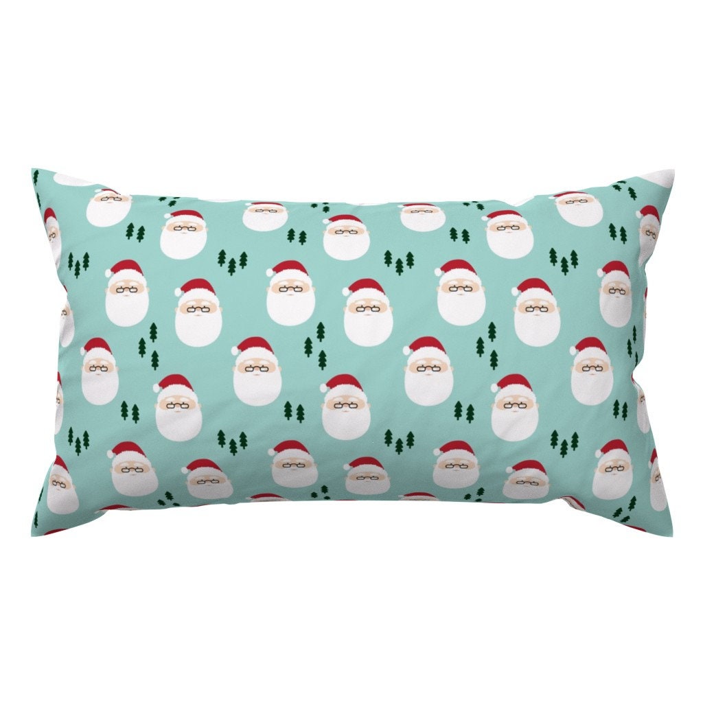 Happy Christmas Santa Pink Throw Pillow Cover w Optional Insert by Roostery 