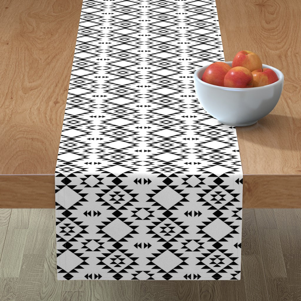 Aztec Table Runner Navajo Black And White by kimsa Etsy